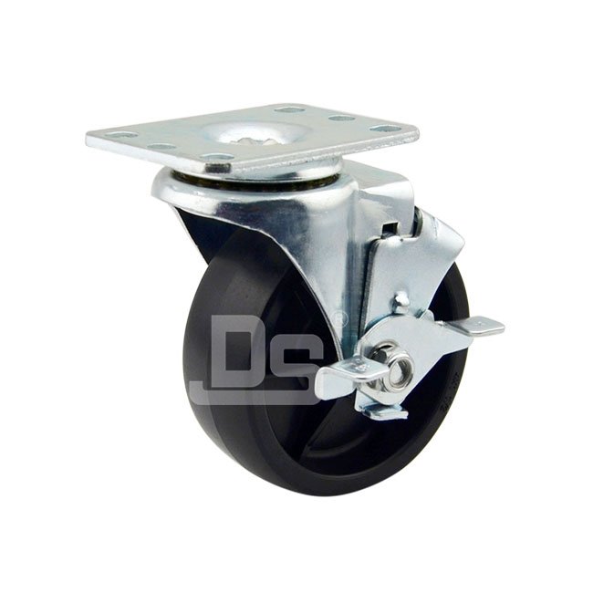 DS-20 Heavy Duty PP Plastic Swivel With Side  Brake Caster 120-180KG