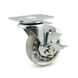DS20 Series High Elastic Transparent Polyurethane Swivel With Side Lock Brake Caster