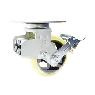 DS98 Series Rubber Block&Spring Shock Absorbing Swivel With Brake Caster 
