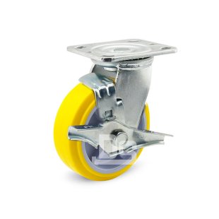 DS40 Series Plastic Core Polyurethane Tread Swivel With Side Lock Brake Caster 