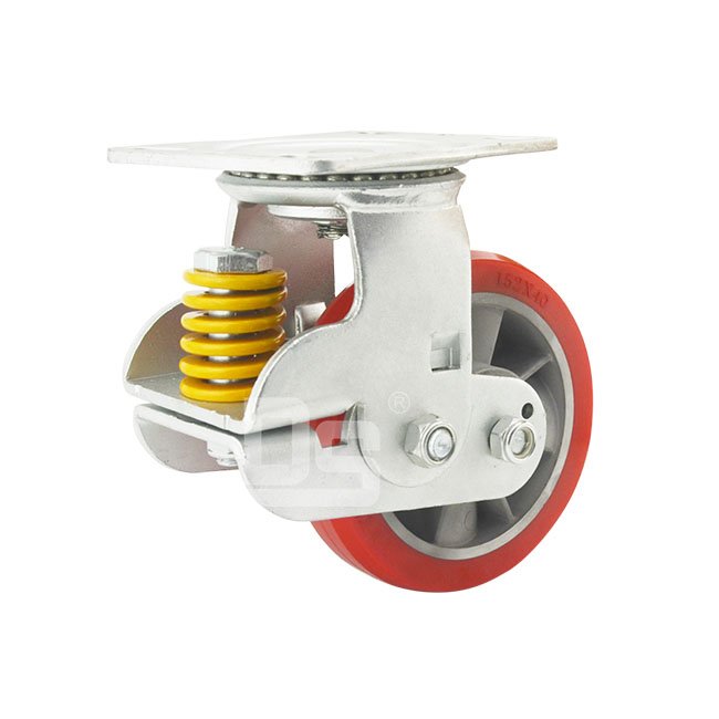 DS94 Series Aluminum Core PU  Spring Shock Absorbing Swivel Caster