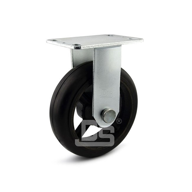 DS42 Series Cast Iron Core Rubber Tread Rigid Caster