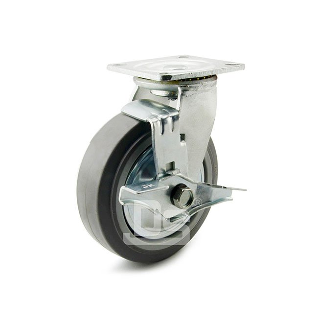 DS40 Series Plastic Core TPE Rubber Tread Swivel With Side Lock Brake Caster