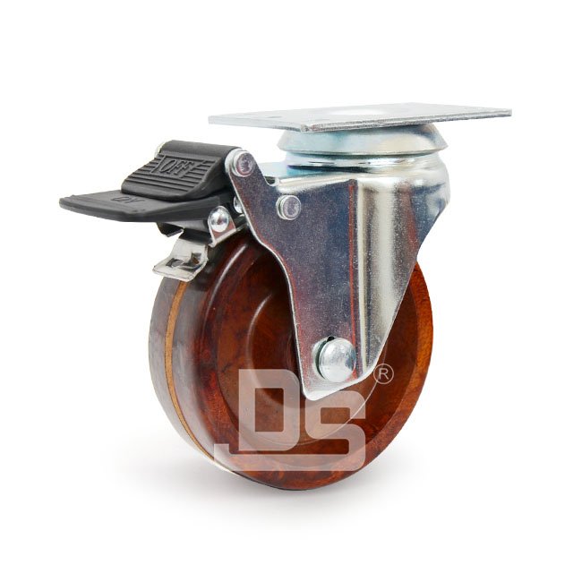 DS20 Series 260°C Phenolic Swivel With Dual Lock Brake Caster 