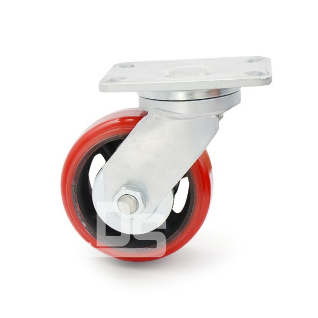 DS50 Series Cast Iron Core Polyurethane Tread Swivel Caster 